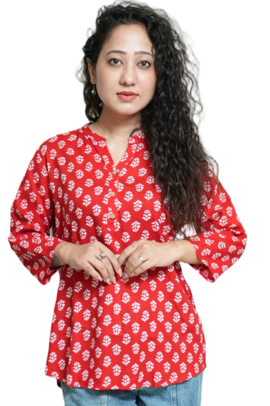 Floral short kurti